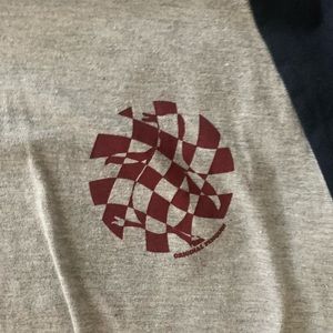 Penguin navy and gray baseball tee